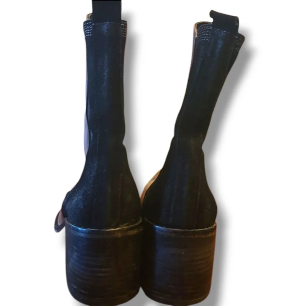 Free People Benson Brown and Black Leather Chelsea Boots - Picture 6 of 10